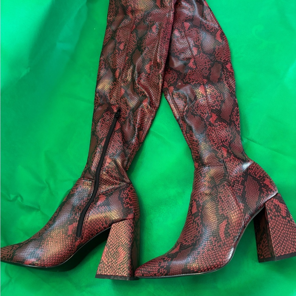 Steve Madden Red Snake Boots